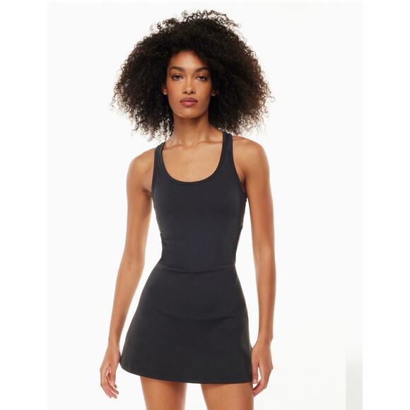 Aritzia Tennis Dress Women Small Black TnAction TnaLIFE Surpass Sports Dress - Picture 1 of 7